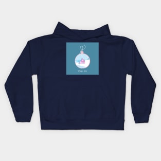 Christmas ball with winter landscape Kids Hoodie